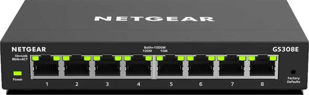 Šakotuvas Netgear GS308E 8-PORT PLUS SWITCH - UNMANAGED PLUS GIGABIT ETHERNET