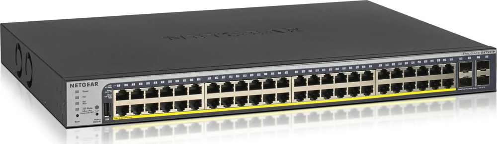 Šakotuvas NETGEAR 52 port GE POE+ Smart Managed Pro Switch su debesų valdymu ir 1 metų Insight prenumerata Gs752Tp