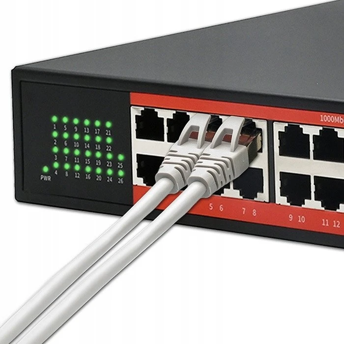 Šakotuvas Qoltec 52365 gigabito Ethernet komutatorius | 24x RJ45 | 2x SFP | 1000 Mb/s