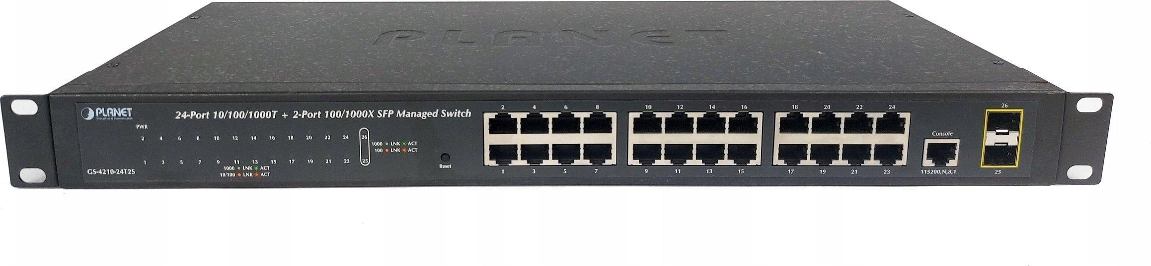 Šakotuvas Switch Planet GS-4210-24T2S (24x 10/100/1000 Mbps)