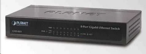 Šakotuvas Planet 8-Port 10/100/1000Mbps Gigabit Ethernet jungiklis