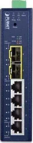 Šakotuvas PLANET Industrial L2/L4 4-Port Valdomas L2/L4 Gigabit Ethernet (10/100/1000) Mėlyna