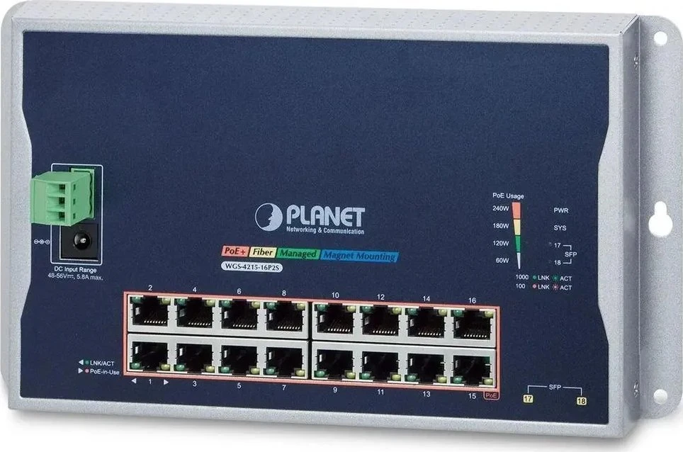 Šakotuvas Switch Planet WGS-4215-16P2S