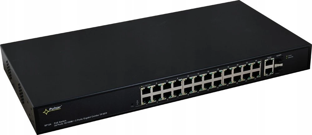 Šakotuvas SWITCH POE PULSAR SF124 24+2 UPLINK/SFP POE+ GIGABIT