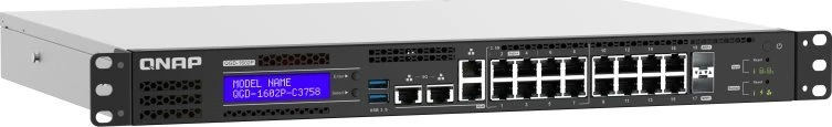 Šakotuvas „Qnap Systems“ QGD-1602-C3558: 8 2,5 GBE PRIESTAI / 8 1 GBE PRIESTAI 2 SFP+ 10 GBE. 86W T