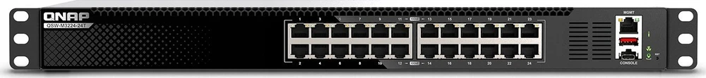 Šakotuvas QNAP QSW-M3224-24T jungiklis 24 prievadai 10GBASE-T lustas
