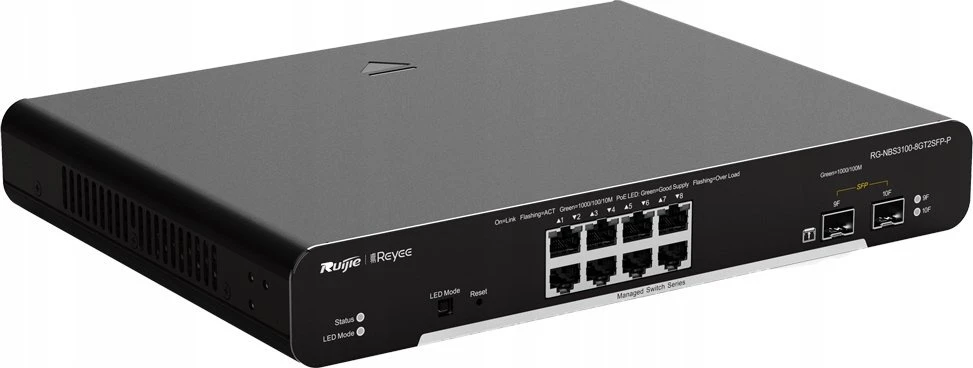 Šakotuvas Ruijie Reyee Ruijie SWITCH POE RG-NBS3100-8GT2SFP-P 8 PRIEVADŲ REYEE