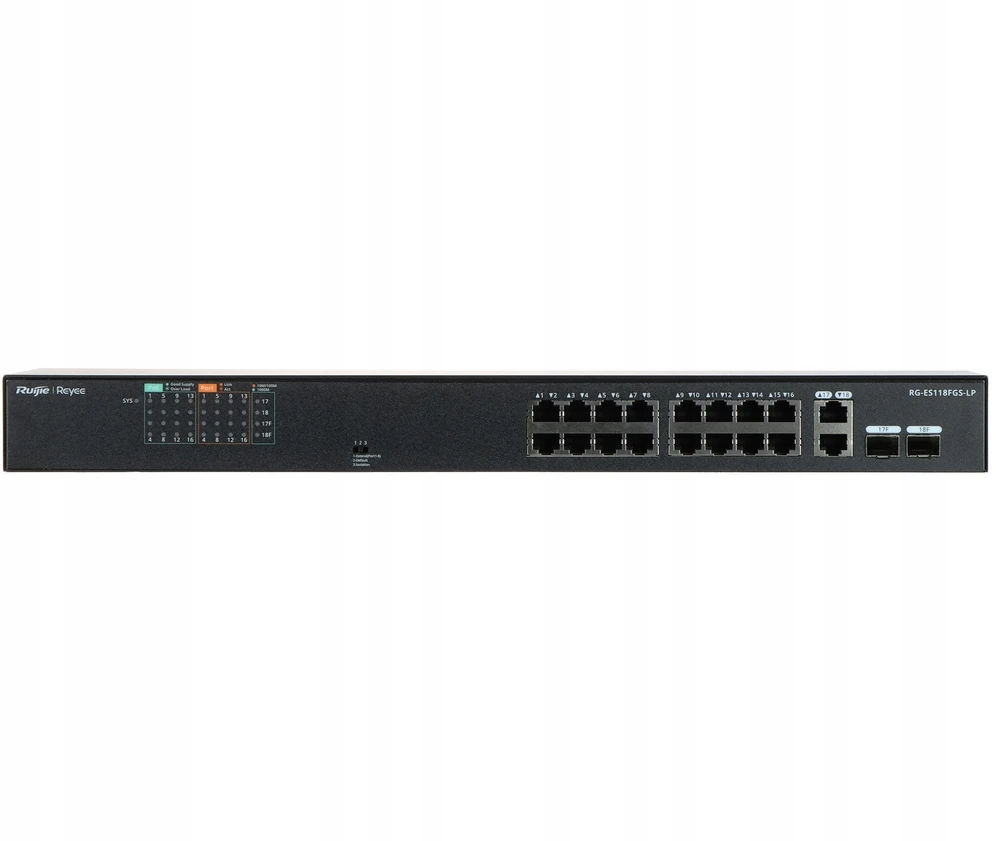 Šakotuvas Ruijie SWITCH POE RG-ES118FGS-LP 16 PRIEVADŲ REYEE