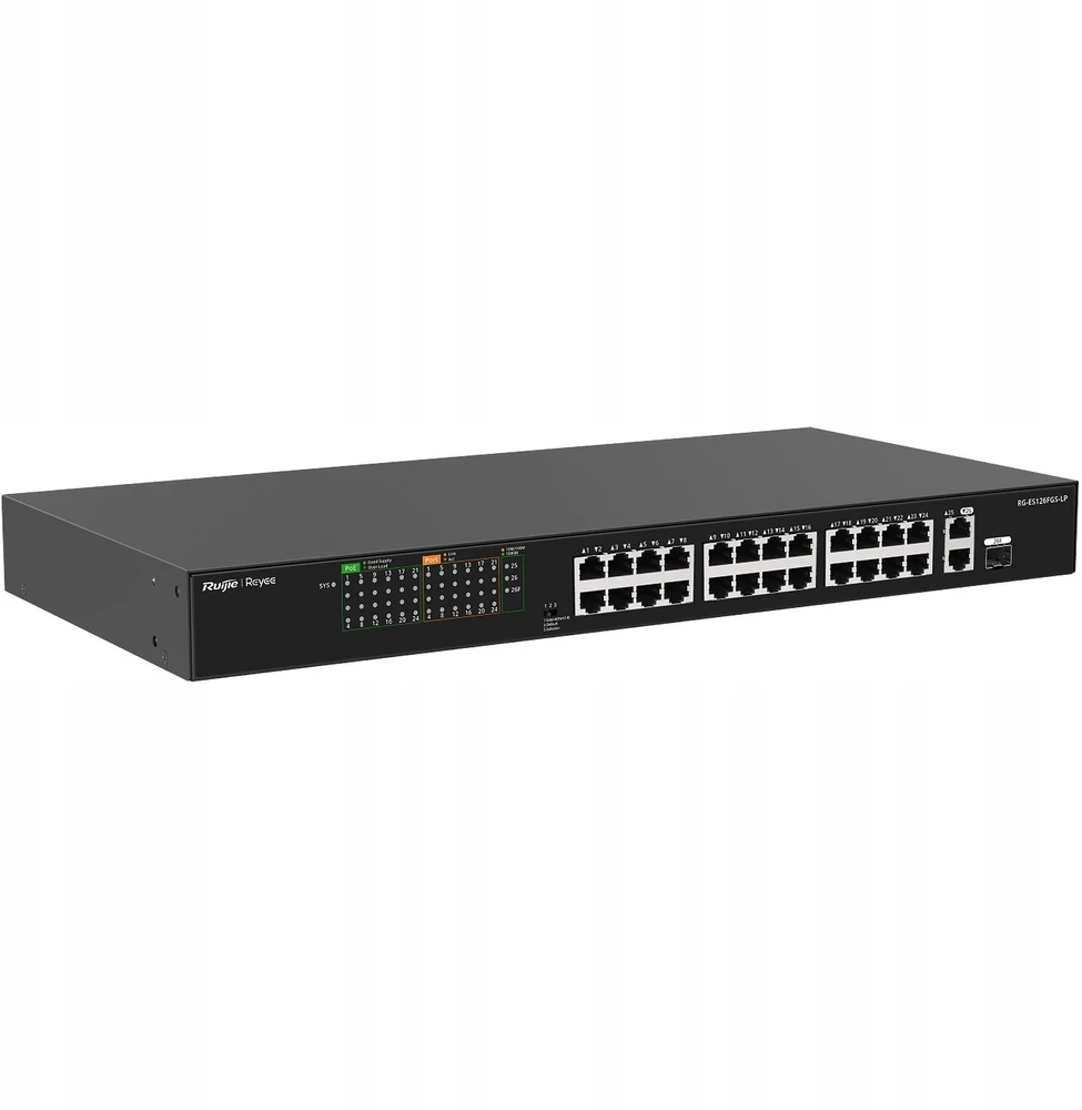 Šakotuvas Ruijie SWITCH POE RG-ES126FGS-LP 24 PRIEVADŲ REYEE