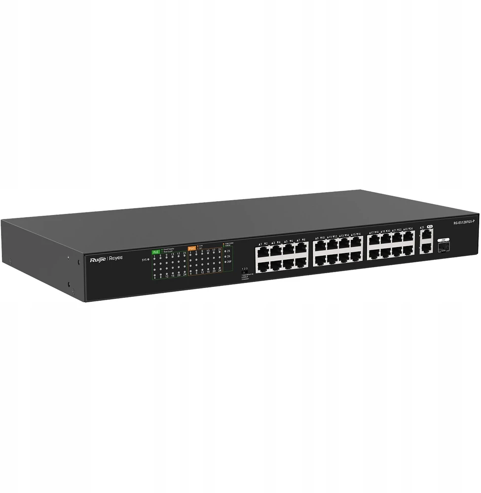 Šakotuvas Ruijie SWITCH POE RG-ES126FGS-P 24 PRIEVADŲ REYEE