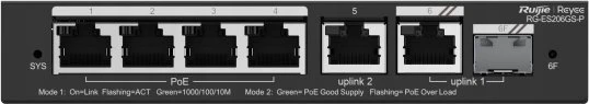 Šakotuvas Ruijie SWITCH POE RG-ES206GS-P 4 PRIEVADŲ REYEE