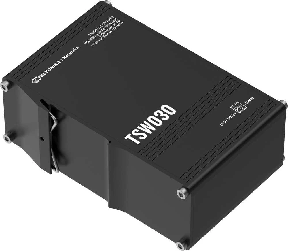 Šakotuvas Teltonika | Komutatorius | TSW030 | Nevaldomas | Montuojamas ant DIN bėgelio | 10/100 Mbps (RJ-45) jungčių kiekis: 8 | Maitinimo šaltinio tipas: 2 kontaktų pramoninis nuolatinės srovės maitinimo lizdas