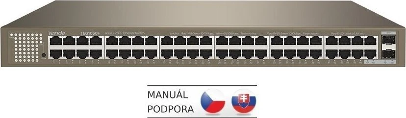 Šakotuvas Tinklo Komutatorius - Tenda TEG1050F Ne-valdomas Gigabit Ethernet Pilkas