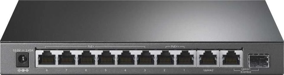 Šakotuvas TP-LINK | 10 prievadų Gigabit Desktop Switch su 6 prievadų PoE+ ir 2 prievadų PoE++ | TL-SG1210PP | Nevaldomas | Darbalaukis