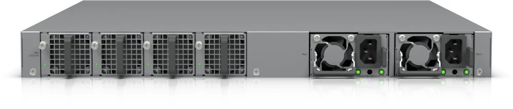 Šakotuvas „Ubiquiti ECS-48-PoE“ (2150 W) | Komutatorius | „Etherlighting™“, 16x 2,5 GbE RJ45, 32x 10 GbE RJ45, 4x SFP28, 2x QSFP28, L3, PoE+++