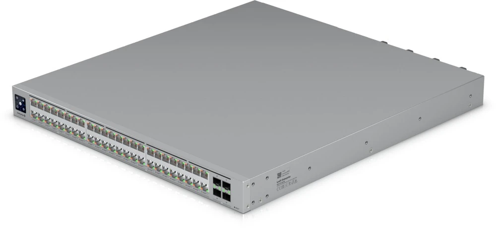 Šakotuvas „Ubiquiti ECS-48-PoE“ (2150 W) | Komutatorius | „Etherlighting™“, 16x 2,5 GbE RJ45, 32x 10 GbE RJ45, 4x SFP28, 2x QSFP28, L3, PoE+++