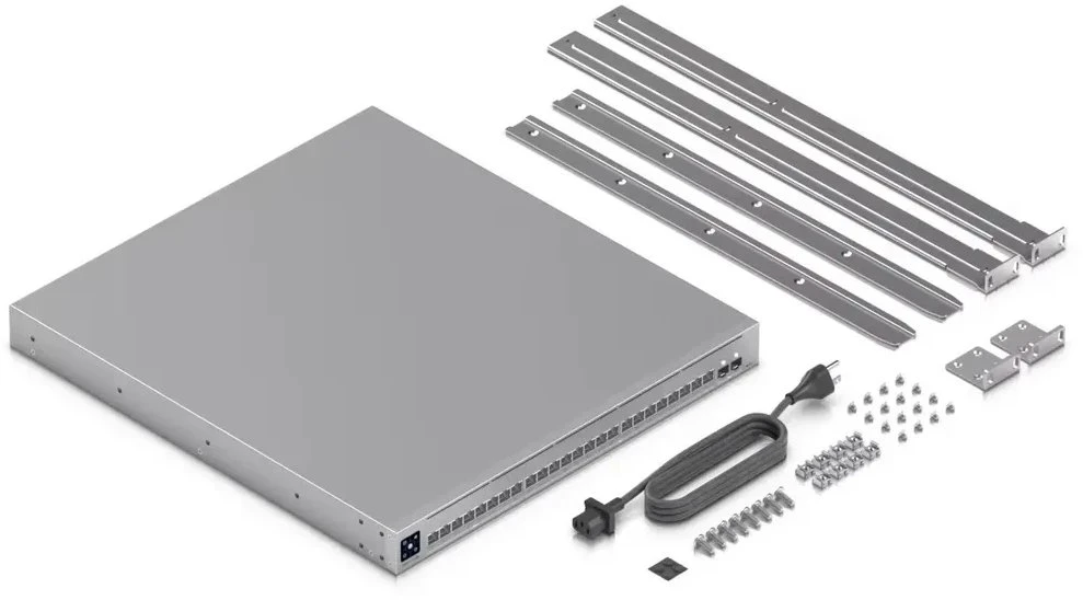 Šakotuvas Ubiquiti UniFi Pro XG 24 PoE valdomas L2/L3 10G Ethernet (100/1000/10000) Maitinimas per Ethernet (PoE) 1U Pilkas