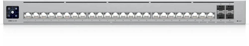 Šakotuvas Ubiquiti UniFi Pro HD 24" valdomas L2/L3 2.5G Ethernet (100/1000/2500) 1U Pilkas