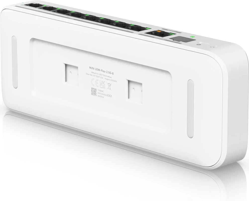 Šakotuvas UBIQUITI FLEX 2.5G LANKSTUSIS, 8 PRIESTŲ 2.5 GBE JUNGIKLIS SU 10 GBE RJ45/SFP+ KOMBINUOTU UPLINK PRIEDAS, GALIMA MAITINTI SU USB-C ARBA POE+ ADAPTERIU