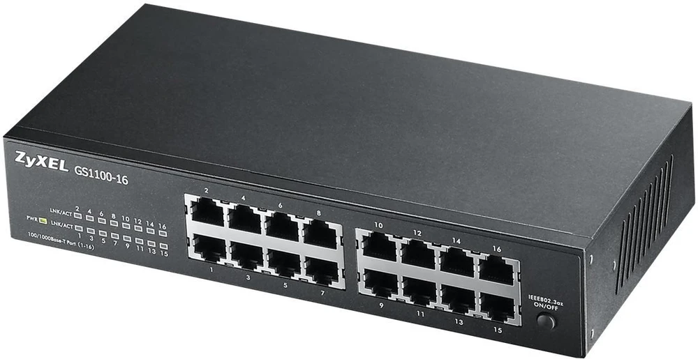 Komutatorius Zyxel GS1100-16 16p nevaldomas gigabito (GS1100-16-EU0104F)