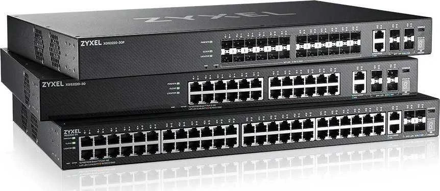 Šakotuvas ZYXEL XGS2220-30F, L3 prieigos komutatorius, 24X1G SFP, 2X10MG RJ45, 4X10G SFP+ UPLINK, įskaitant 1 metų „Nebulaflex Pro“ (5 metų garantija)