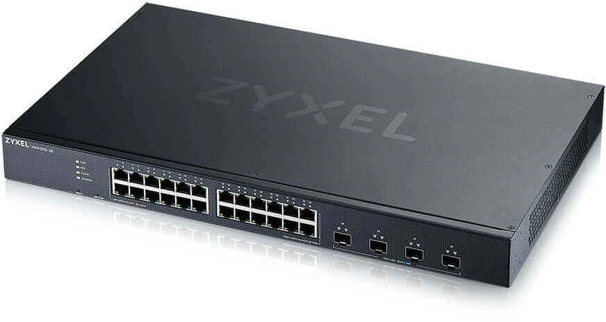 Šakotuvas ZYXEL XGS1935-28, 28 prievadų LITE-L3 išmanusis valdomas komutatorius, 24 gigabitų vario ir 4 10G SFP+, hibridinis režimas, autonominis arba „Nebulaflex“ debesis (5 metų garantija)