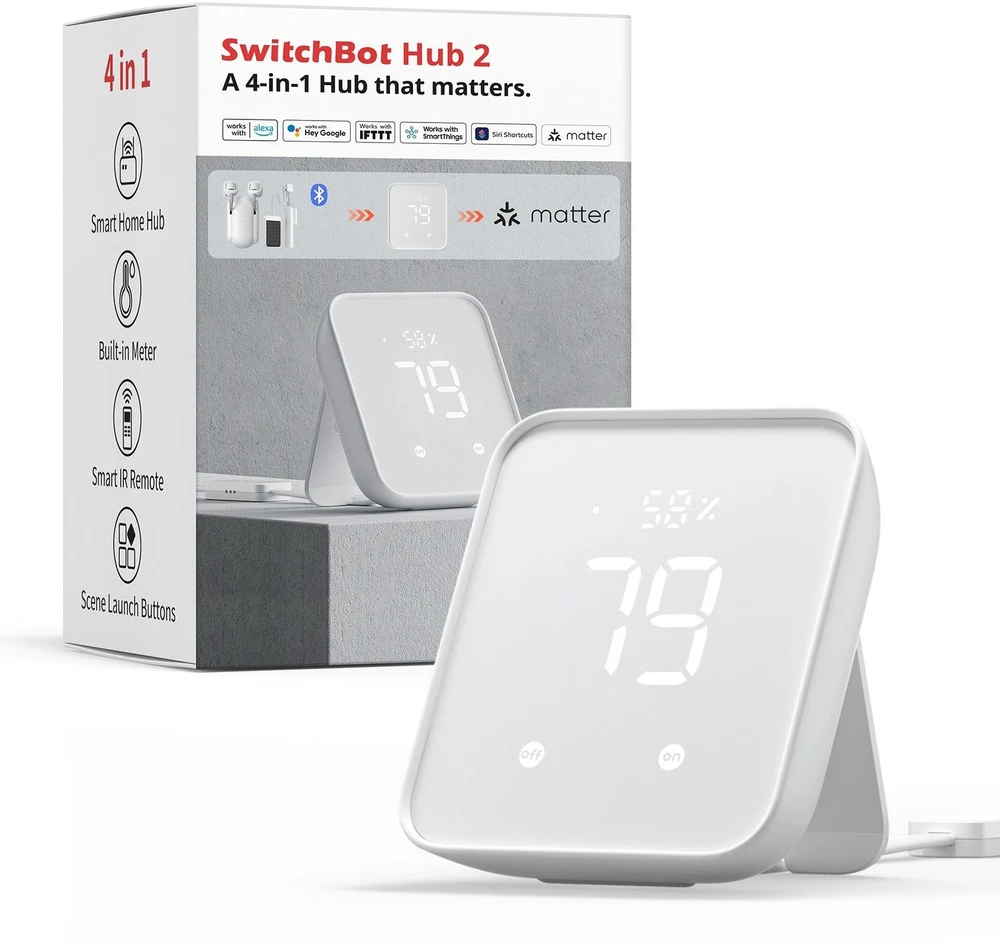 Carruzzo SwitchBot HUB 2 išmanusis namų siųstuvas Bevielis Montuojama ant sienos IR belaidis