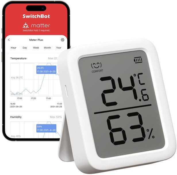 SwitchBot SwitchBot Meter Plus Wewnętrzna temperatūros jutiklis i wilgotności Wolnostojący Bezprzewodowy