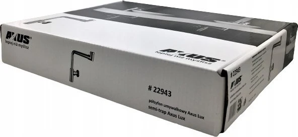 Sifonas AKCES 22945 / Pusinis praustuvo sifonas / AXUS LUX FI 32 / Matinis juodas / Apvalus korpusas / Taupantis vietą