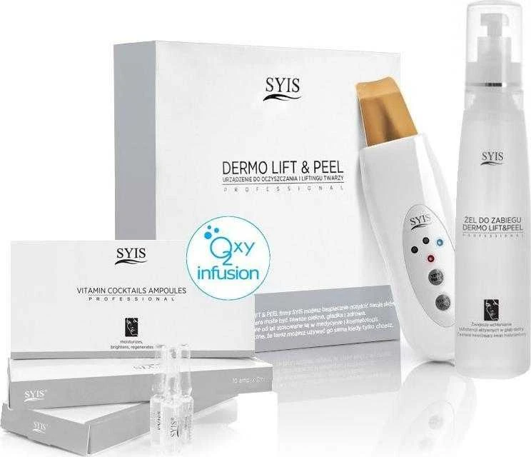 Activeshop Syis urządz. Dermo Lift&Peel skin scrubber auksinė szpatuła + kosmetyki Syis