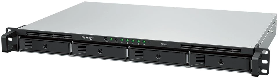 Serveris Synology | 4 dėtuvės išplėtimo įrenginys NAS serveriams RACK 1U korpuse (RX426)