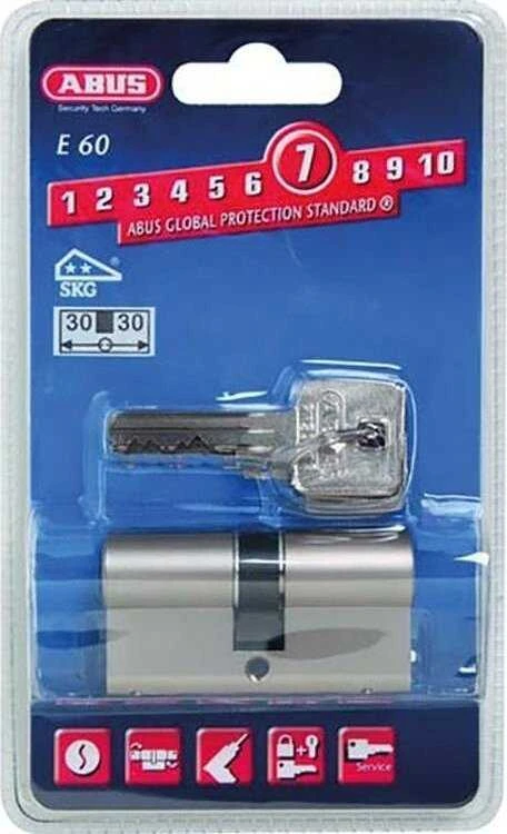 Spynos cilindras Abus E60, 85 mm, nikeliuota