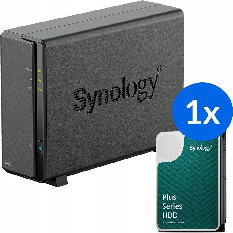 Serveris Synology DS124 + 1x HAT3300-4T (1x 4TB)