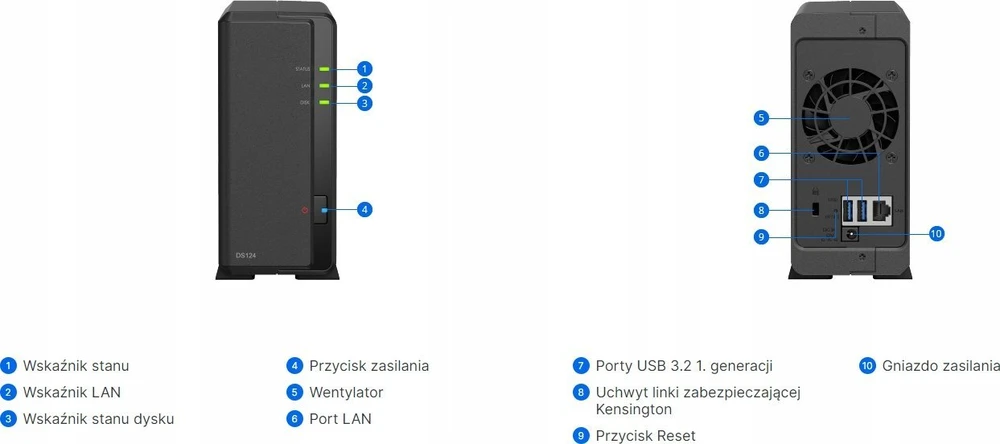 Serveris Synology DS124 + 1x HAT3300-4T (1x 4TB)