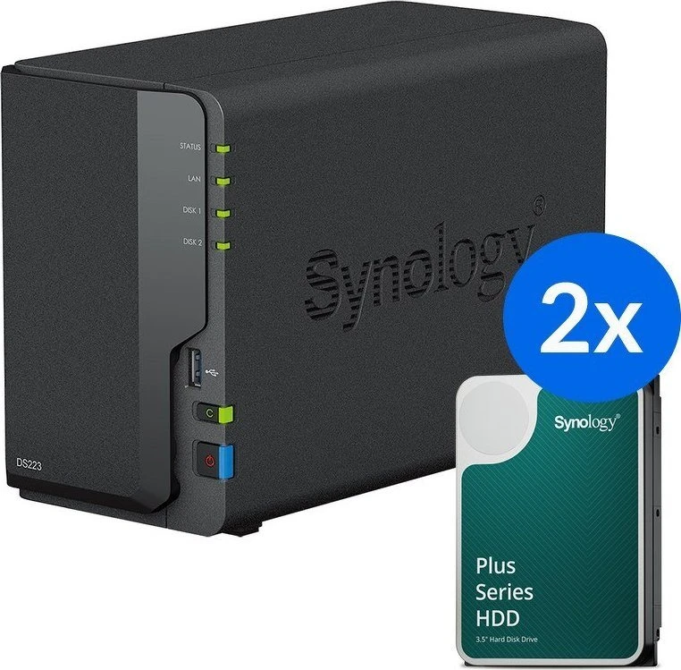 Serveris Synology DS223+2x HAT3300-6T (2x 6TB)