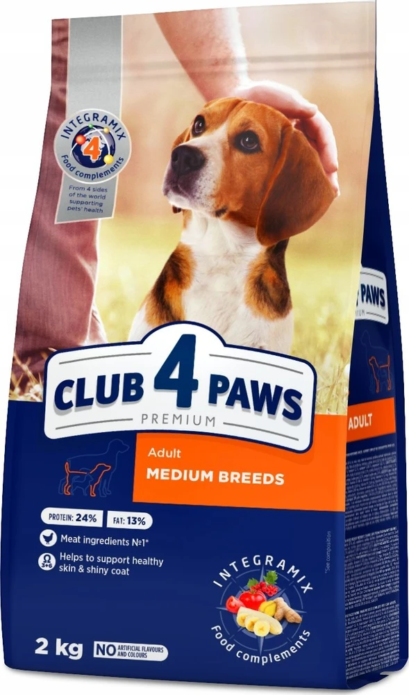 Synteza Club 4 Paws Adult Medium Breeds sausas Maistas šunims, 2kg