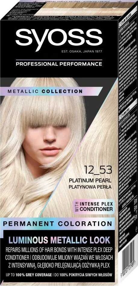„Syoss“ nuolatinės spalvos švytinti metalinė išvaizda 12-53 platininis perlas