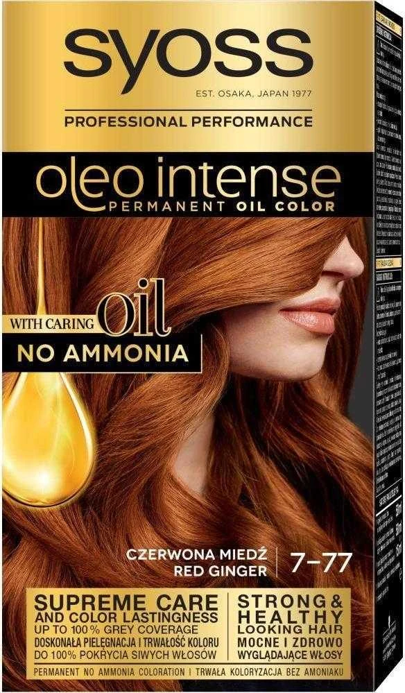 Syoss Oleo intensyvus dažiklis be amoniako prabangus blizgesys 7-77-Vibrant Copper 5 Dalių