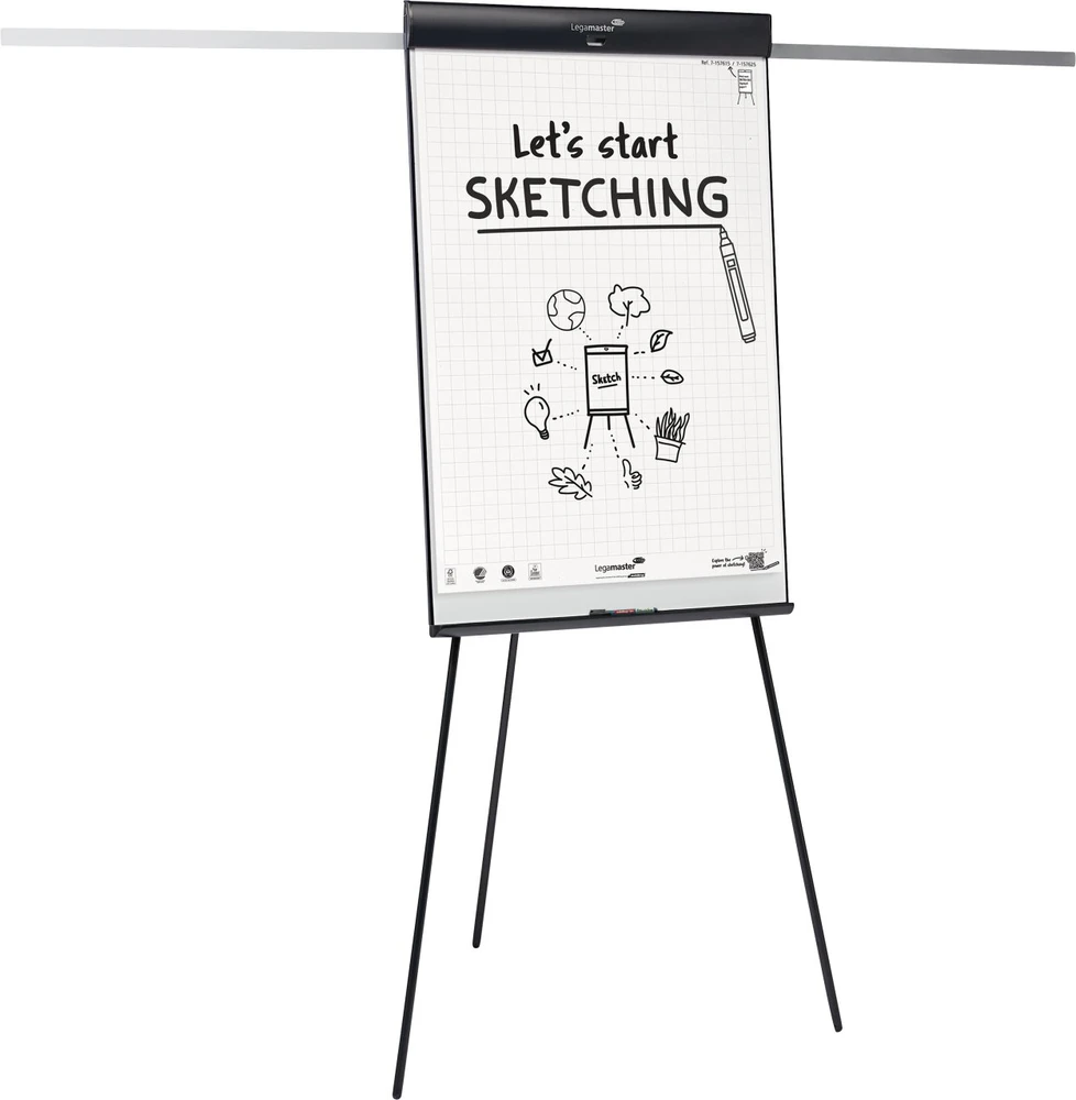 Legamaster SKETCH PRO mobili magnetinė apverčiamoji lenta – 3 kojelės – sulankstoma