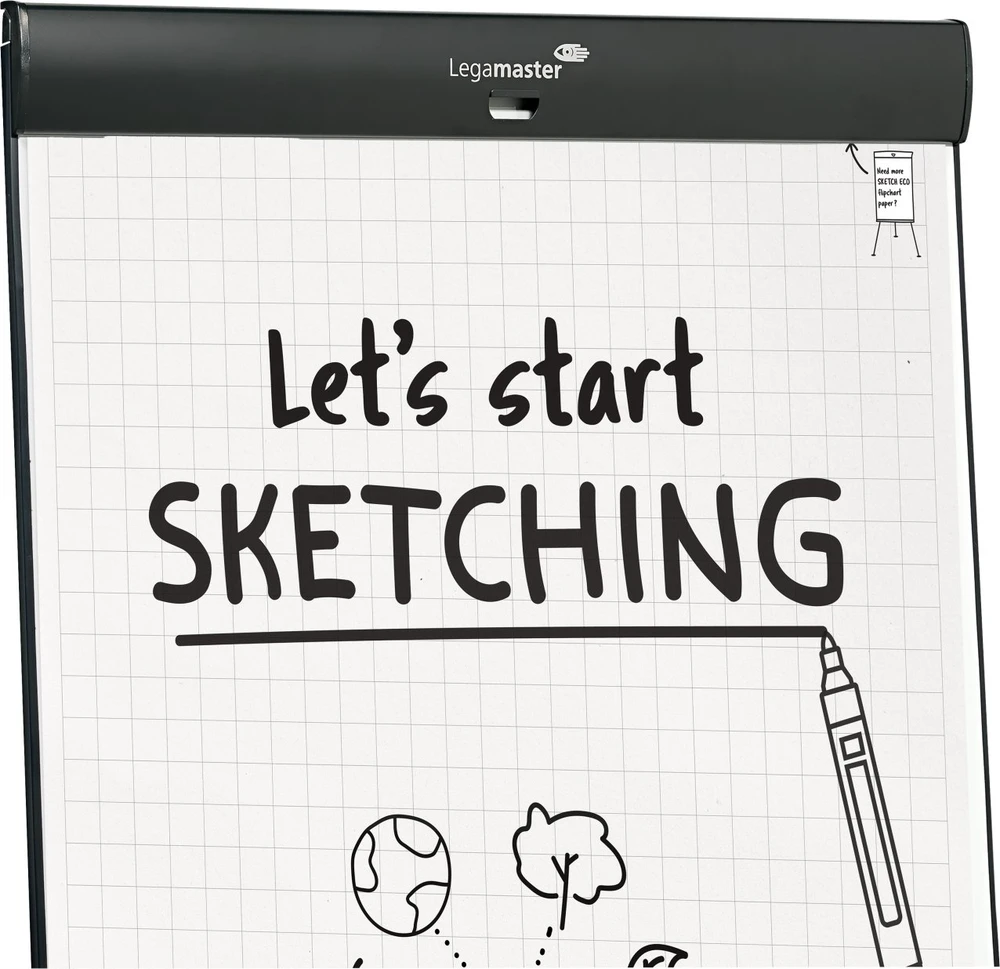 Legamaster SKETCH PRO mobili magnetinė apverčiamoji lenta – 3 kojelės – sulankstoma