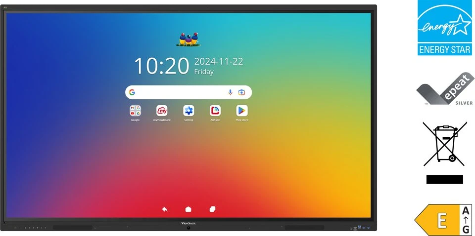 Monitorius „Viewsonic IFP 55IN 4K ANDROID 16 EDLA 64“ interaktyvi lenta 2,49 m (98") 3840 x 2160 px lietimui jautrus ekranas