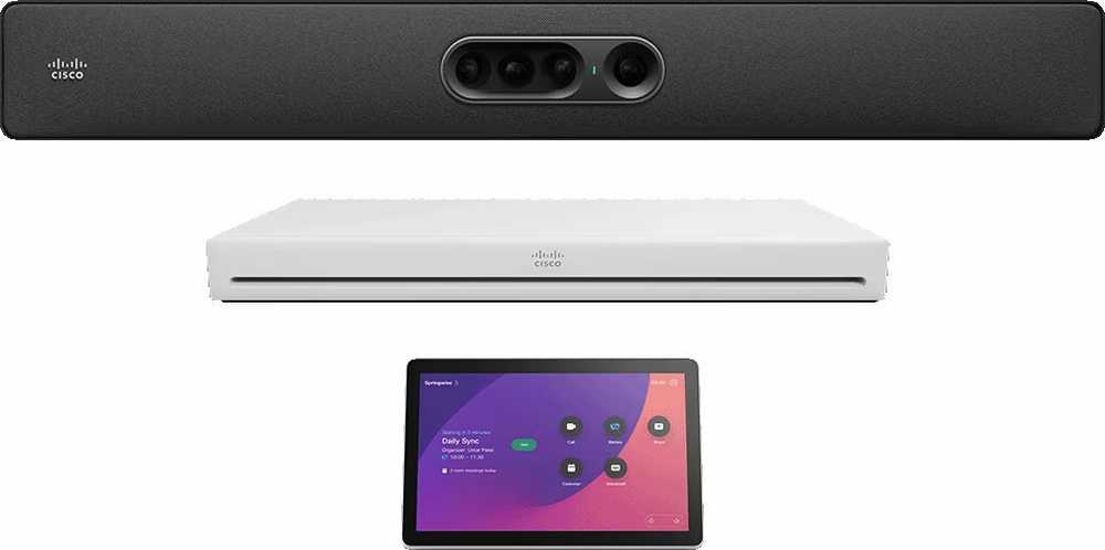 System przekazu sygnału AV Cisco Webex Room Kit EQ - Rinkinys do wideokonferencji ( Webex Quad Camera, Webex Codec EQ) - Certified for Microsoft Teams Rooms - Carbon Juodas