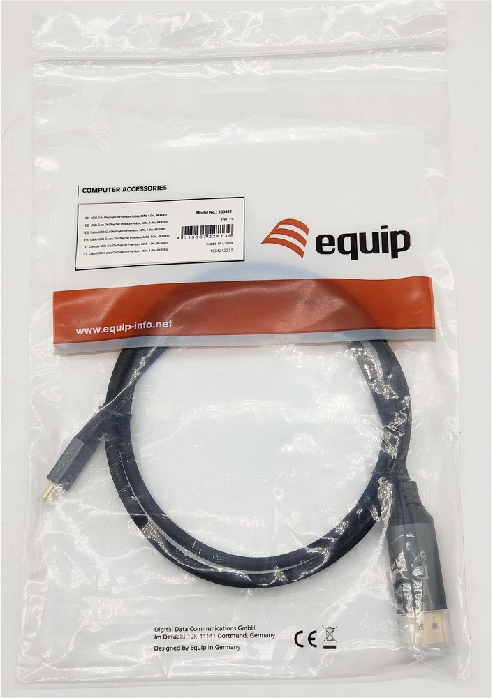 Equip Įrengti USB-C adapterį -> DisplayPort 8K60Hz 1,00 m sw