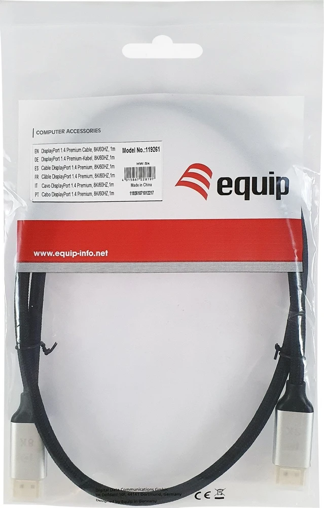 AV signalo perdavimo sistema „Equip Equip DisplayPort 1.4 St/St 2.0m 8K/60Hz comp.HDCP Premium sw