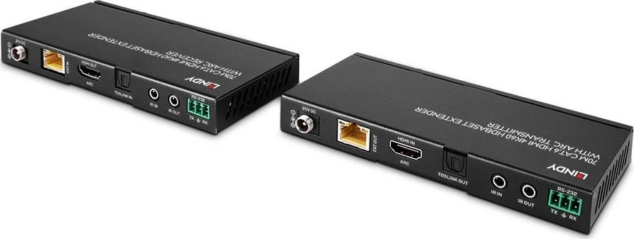 LINDY HDBaseT siųstuvas ir imtuvas su jungtims