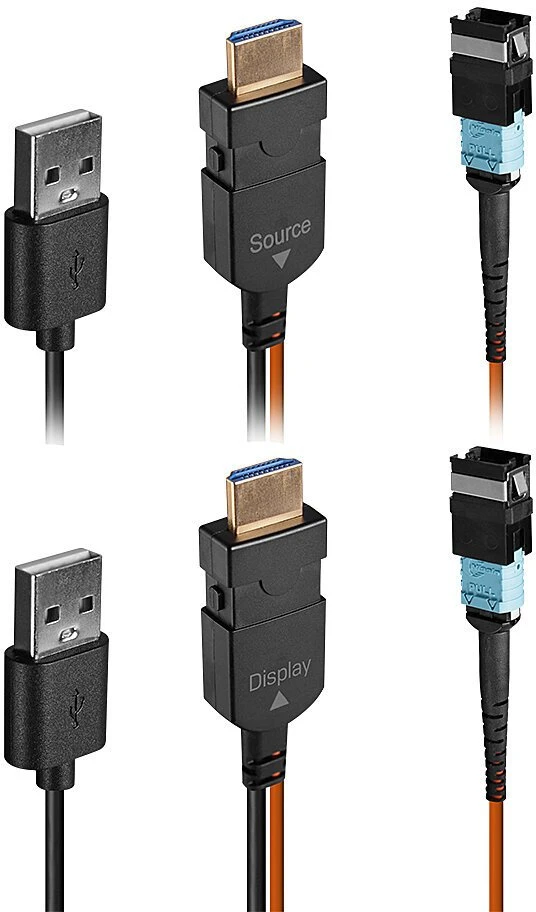AV Ilgintuvas - LINDY MPO Šviesolaidinis HDMI 8K60 48Gbps USB Maitinimas 100 m