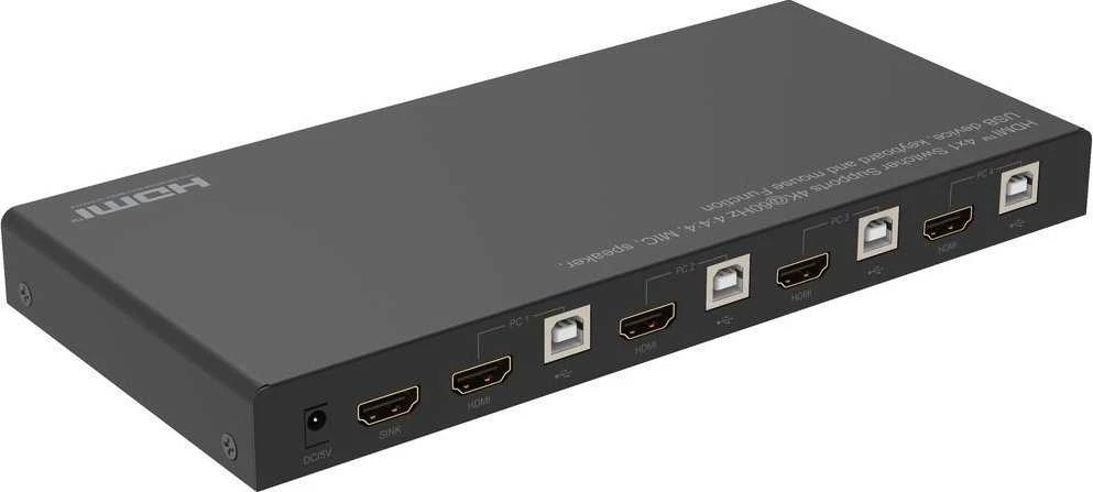 „MicroConnect“ AV signalo perdavimo sistema „Microconnect MC-HDMIKVM0401-4K Juodas KVM komutatorius