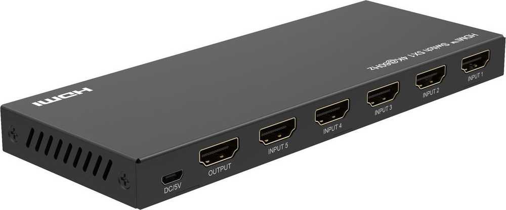 „MicroConnect MC-HDMISWITCH0501-4K AV signalo perdavimo sistema, vaizdo jungiklis“