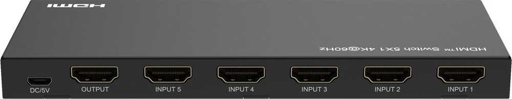 „MicroConnect MC-HDMISWITCH0501-4K AV signalo perdavimo sistema, vaizdo jungiklis“