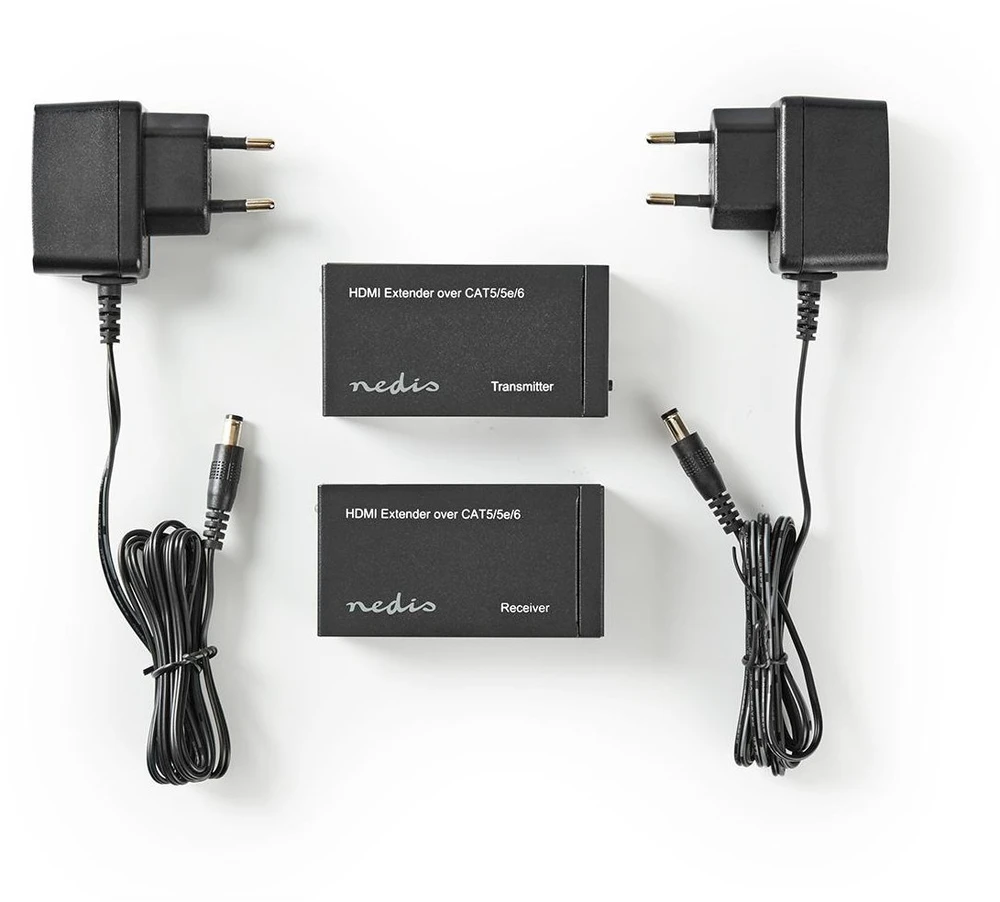 Nedis HDMI kabelių sujungimo/signalo stiprinimo modulis (iki 50m) Cat6 1 kabeliu